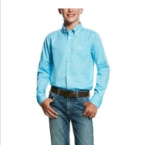 Ariat Boy's Blue Radiance Molson Long Sleeves Print Shirt